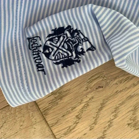 Greyson Mens Polo Striped Blue White XXL - Picture 5 of 8